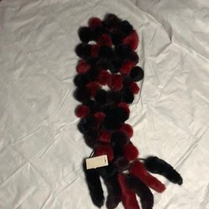 Burgundy & Black Rabbit Scarf